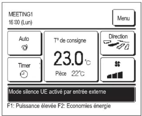 MITSUBISHI RCEX3 - ■ "Mode silence UE activé par entrée externe" affché - 1
