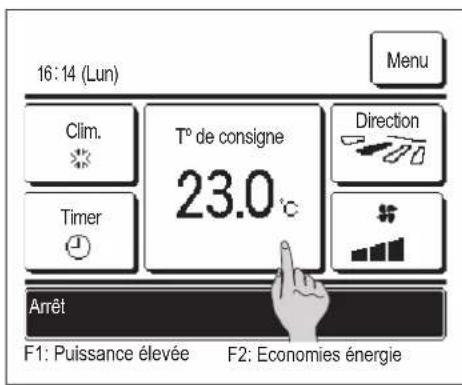 MITSUBISHI RCEX3 - Modifier la température régée - 1