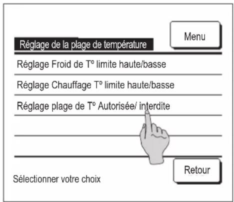 MITSUBISHI RCEX3 - Réglage de la plage de température - 1
