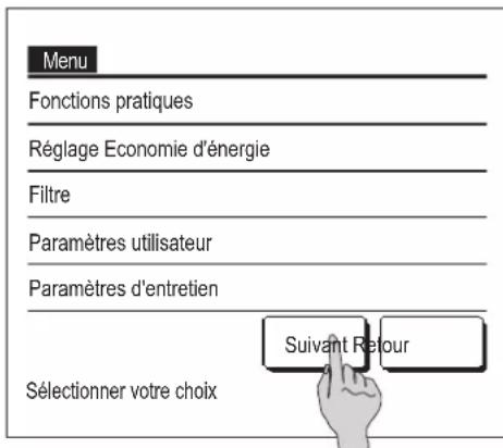 MITSUBISHI RCEX3 - Modes de fonctionnement sur les écrans du menu - 2