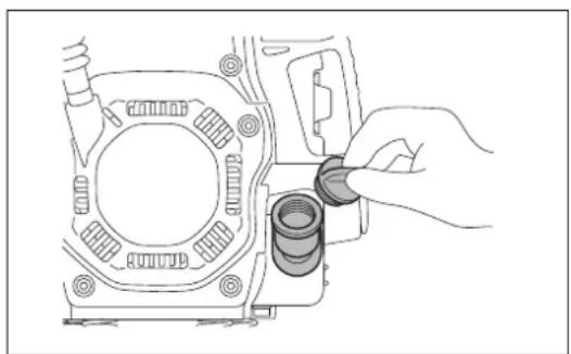 MAKITA EM4350RH - Sostituzione dell'olio: "Tappo dell'olio" - 1