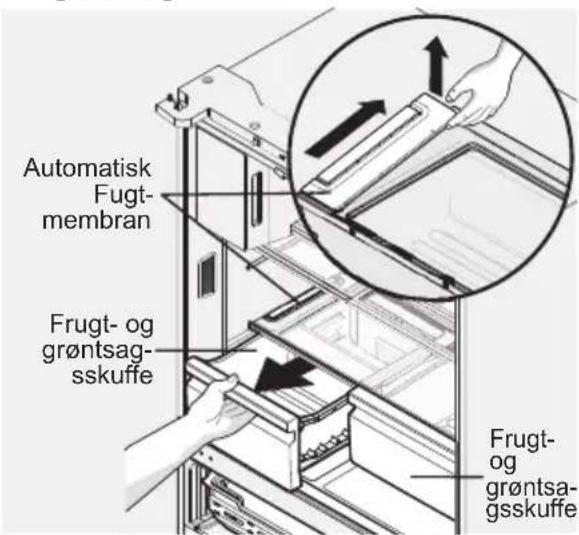 AEG RMB96729VX - Sádan fjernes den automatiske fugtighedsstyringsmembran: - 1
