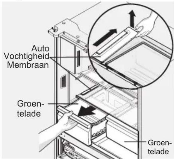 AEG RMB96729VX - Het membraan van de automatische vochtigheidsregeling verwijdersen: - 1