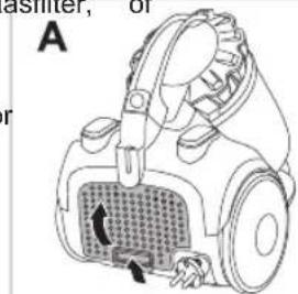 BESTRON Multipo Plus AMC1000B - REINIGING EN ONDERHOUD - Reinigen of verrangen van het uitblaasfilter - 1