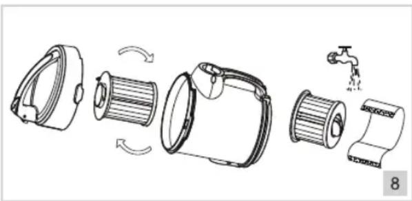 BESTRON Designo Plus ABL870BS - NETTOYAGE ET ENTRETIEN - Nettoyage et échange du filtré HEPA - 2