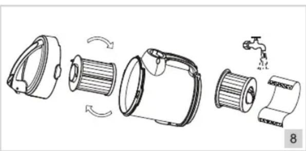 BESTRON Designo Plus ABL870BS - REINIGING EN ONDERHOUD - Reinigen of cervangen van het HEPA-filter - 2