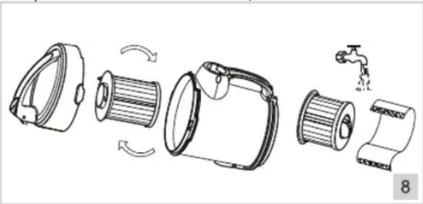 BESTRON Designo Plus ABL870BS - PULIZIA E MANUTENZIONE - Pulizia o sostituzione del filtrlo HEPA - 2