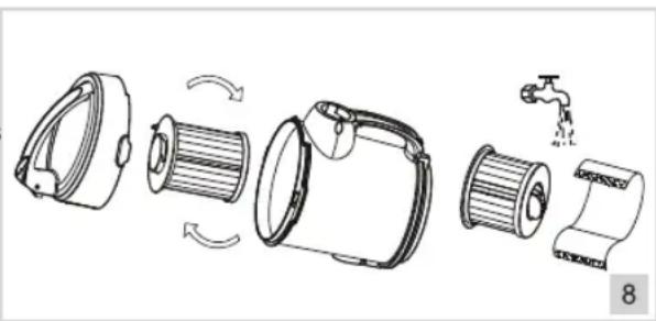 BESTRON Designo Plus ABL870BS - LIMPIEZA Y MANTENIMIENTO - Limpiar o sustituir el filtro HEPA - 2
