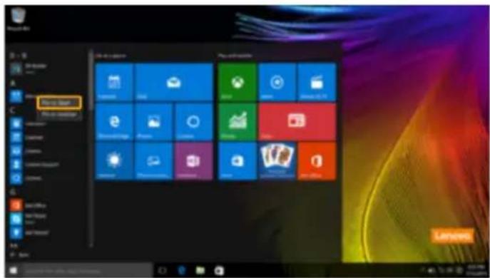 LENOVO Yoga 91013IKB - ■ Personnaliser le menu démarrer - 1