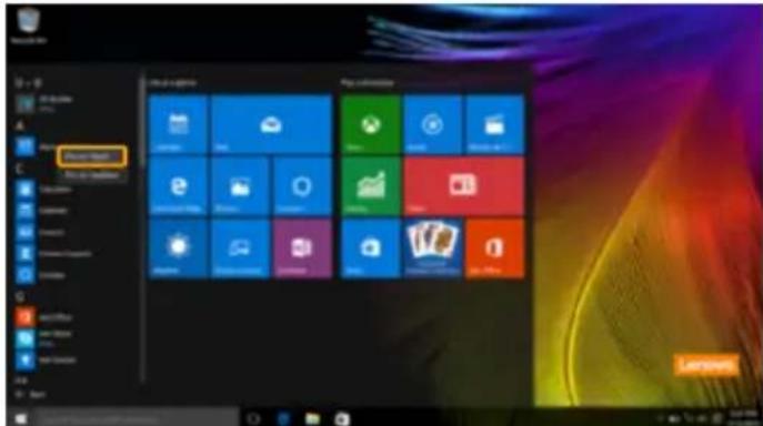 LENOVO Yoga 71015IKB - ■ Personnaliser le menu démarrer - 1