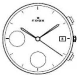 Edox Les Vauberts Date Retrograde 345003AIN - Mouvement 843 - 33