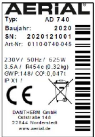 Aerial AD 740 - Placa de tipo - 1