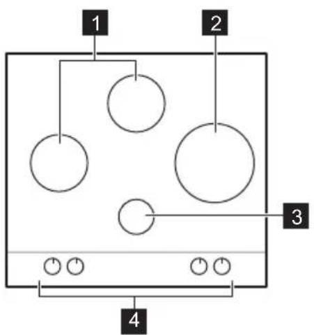 ARTHUR MARTIN AGU6648LXX - Description de la table de cuisson - 1