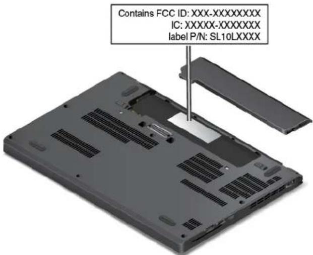 LENOVO Thinkpad X270 - Identification FCC et numéro de certification IC - 1