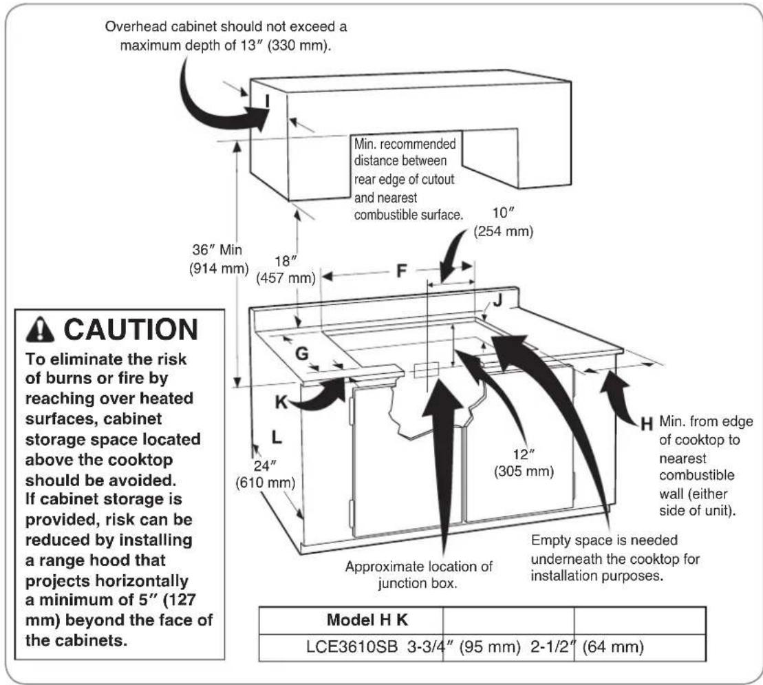 LG LCE3610SB - DiMenSionS AnD cLeArAnceS - 1