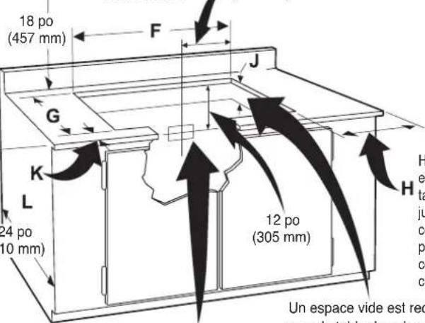 LG LCE3610SB - Dimensions et espaces - 2