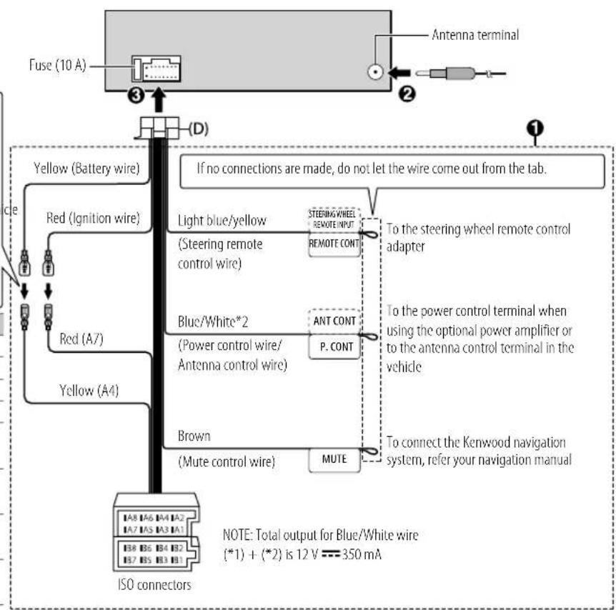 KENWOOD KMMBT206 - Connecting the ISO connectors on some VW/Audi or Opel (Vauxhall) automobiles - 2