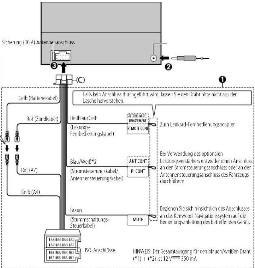 KENWOOD DPXM3200BT - Anschluss des ISO-Anschlusses an manche VW/Audi oder Opel (Vauxhall) Automobile - 2