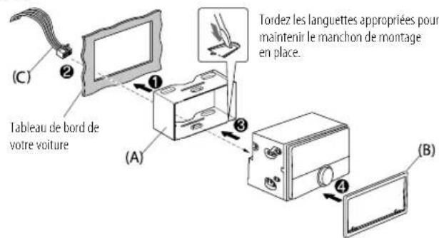 KENWOOD DPXM3200BT - Installation de l'appareil (montage encastré) - 1
