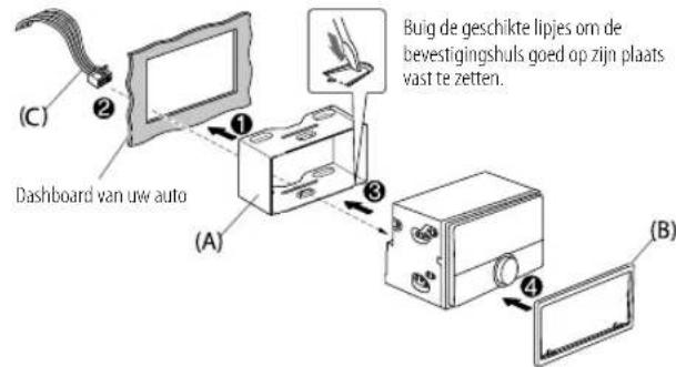 KENWOOD DPXM3200BT - Installeren van het toestel (in-dashboard montage) - 1