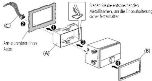 KENWOOD DPXM3200BT - Einbau der Einheit (Einbau im Armaturenbrett) - 1