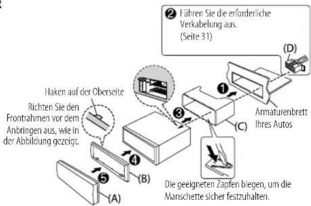 KENWOOD KDCBT440U - Einbau der Einheit (Einbau im Armaturenbrett) - 2