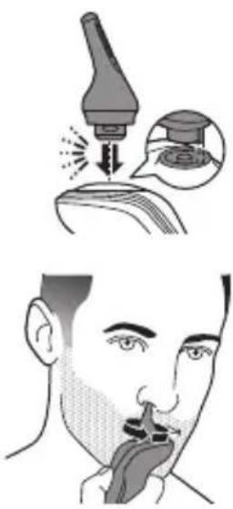 PHILIPS Series 6000 S6650 - Using the nose/ear trimmer attachment (specific types only) - 1