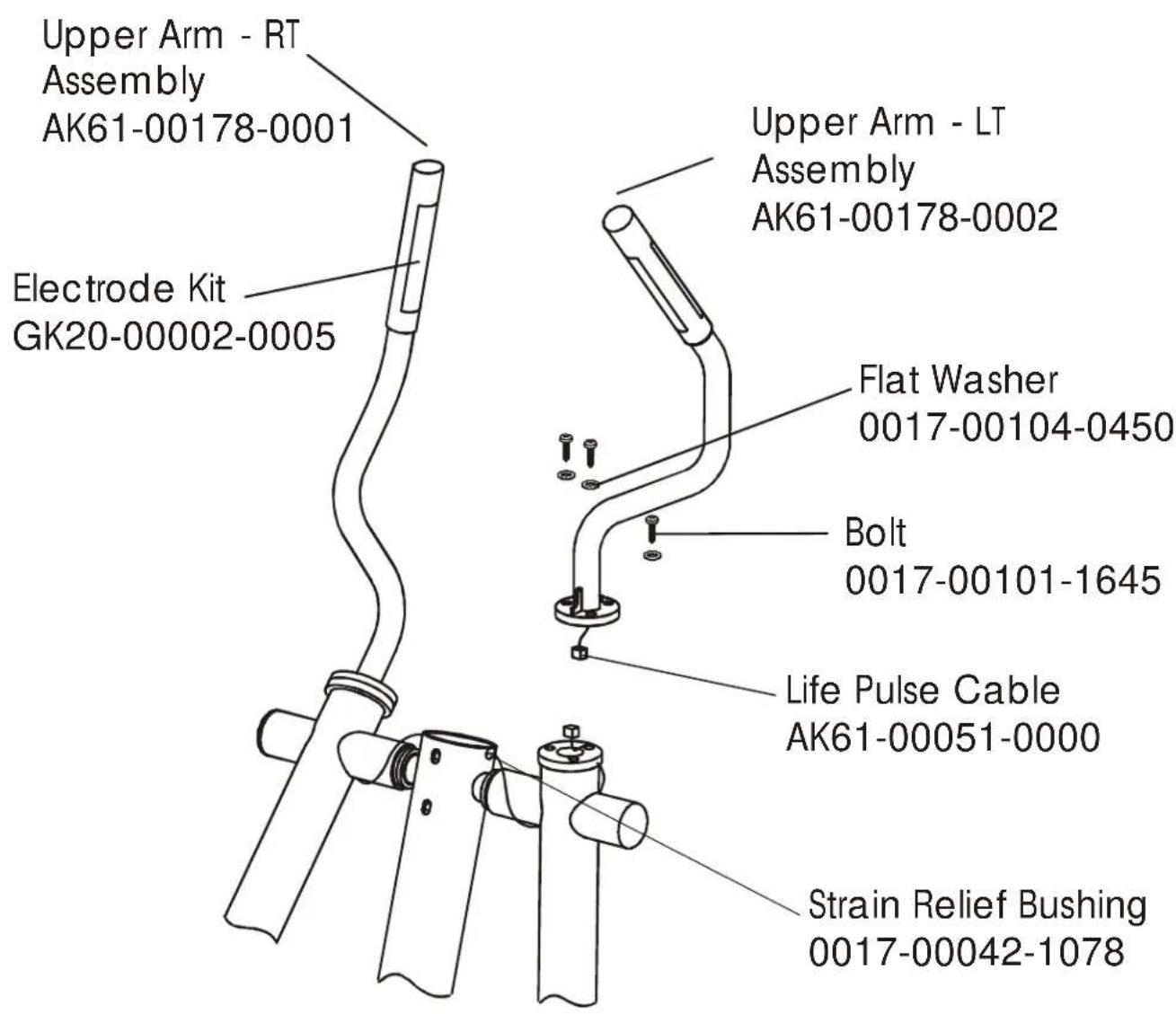 Life Fitness 91Xi Total Body Trainer - UPPER ARM/HEART RATE ASSEMBLY S/N XTF100000 and UP - 1