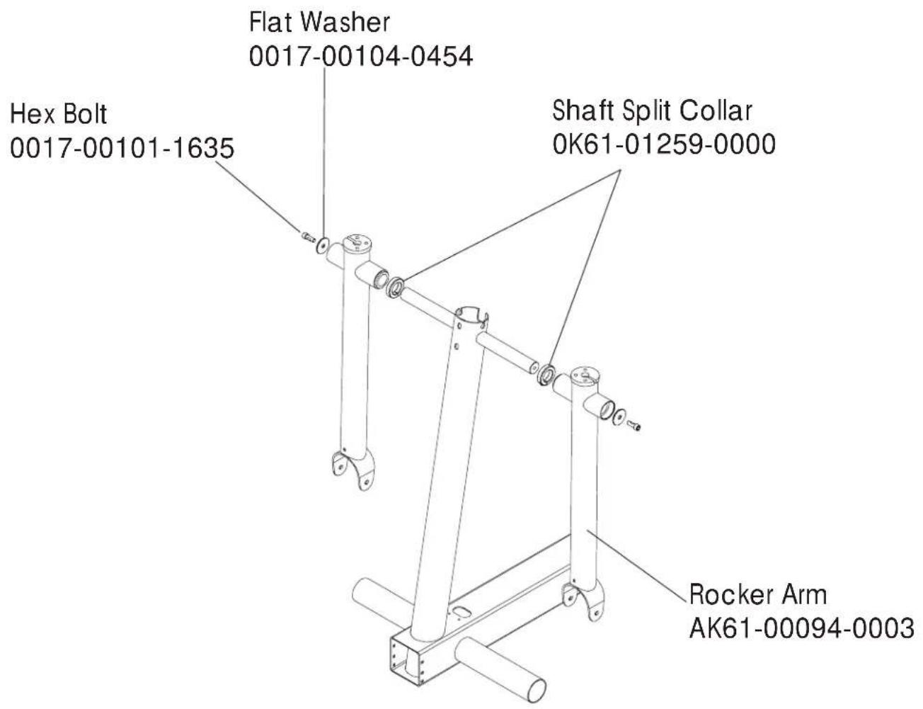 Life Fitness 91Xi Total Body Trainer - ROCKER ARM ASSEMBLY S/N XTF100000 and UP - 1