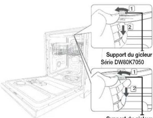 SAMSUNG DW80R5061US - Gicleur intégré au panier supérieur - 1
