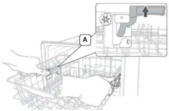 SAMSUNG DW80R5061US - AJUSTE DEL ÁNGULO DE LOS SOPORTES PARA PLATOS - 3