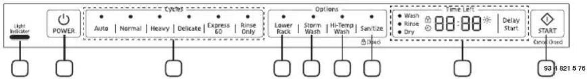 SAMSUNG DW80R5061US - CONTROL PANEL - 1