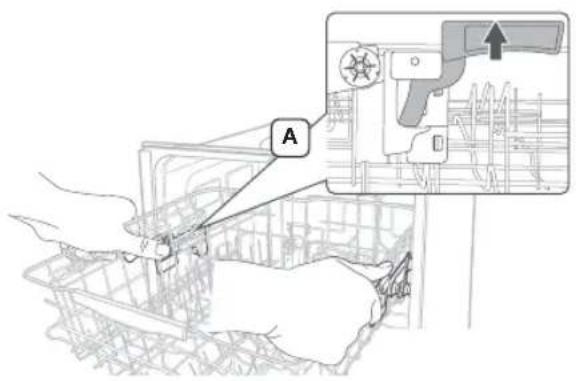 SAMSUNG DW80R5061US - ADJUSTING THE HEIGHT OF THE UPPER RACK - 2