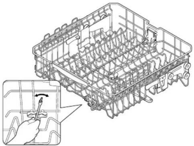 SAMSUNG DW80R5061US - ADJUSTING THE ANGLE OF THE PLATE SUPPORTS - 1