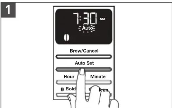 KITCHENAID KCM1208 - CÓMO USAR LA HORA DEL AJUSTE AUTOMÁTICO PROGRAMADA PREVIAMENTE - 1