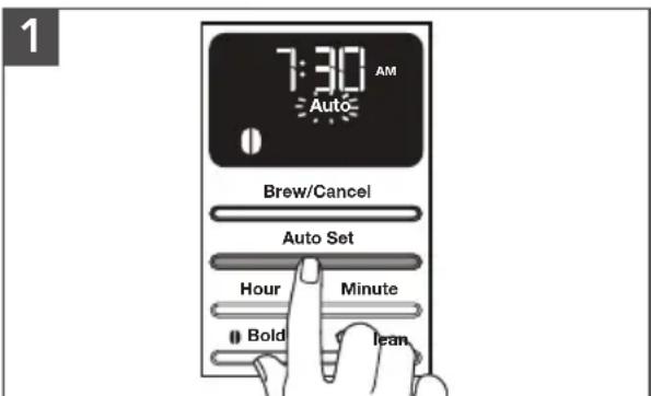 KITCHENAID KCM1208 - UTILISATION DE L'HEURE DE LA MINUTERIE AUTOMATIQUE RÉGLÉE AU PRÉALABLE - 1