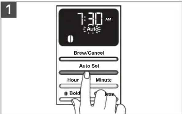 KITCHENAID KCM1208 - USING THE PREVIOUSLY PROGRAMMED AUTO SET TIME - 1