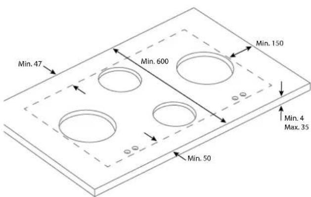 NOVY 56004 - INSTALLATION DIMENSIONS - 1