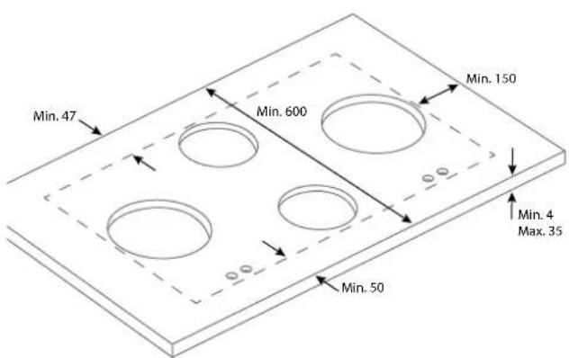 NOVY 56016 - INSTALLATION DIMENSIONS - 1
