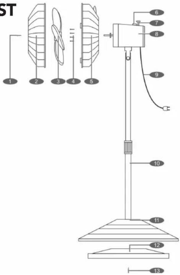 Fuave SV5010 - ONDERDELENLIJST - 1