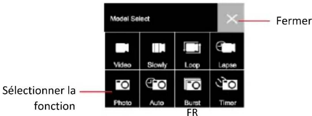 GoXtreme Impulse 4K - SELECTIONNEZ LES FONCTIONS VIDÉO / PHOTO - 1