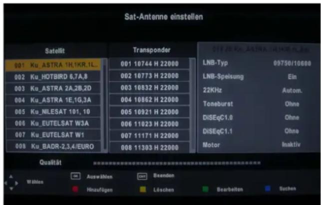 SEG Valencia - Anderen Satelliten oder LNB einrichten - 1