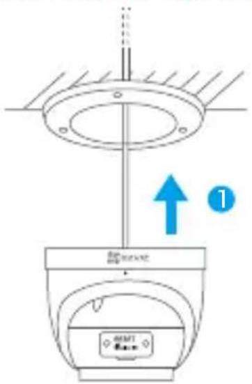 EZVIZ C4W - Ved ledningsføring fra oven - 1