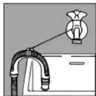 INDESIT W 104 T (CH) - Raccordement du tuyau devidange - 3