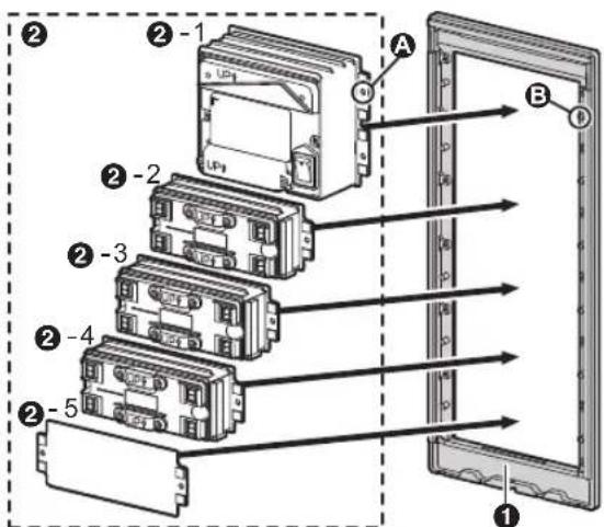 PANASONIC VLVM503 - Exemple: station accueil pour module camera × 1 piece ^+ module de bouton × 3 pieces ^+ panneau d'obturation × 1 pieces - 1