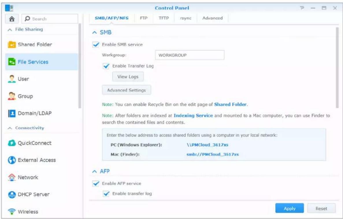 SYNOLOGY DiskStation DS420j - Activation des protocoles de partage de fichiers sur toutes les plate-formes - 1