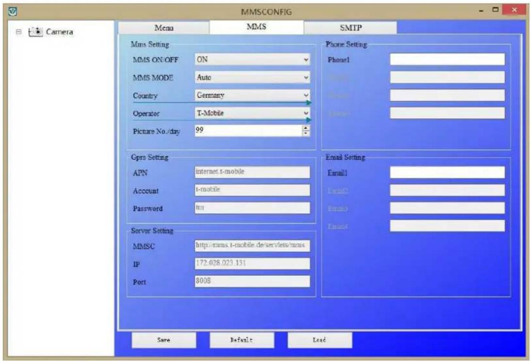 BRAUN BLACK300phone - Configuration avec mmsconfig - 3