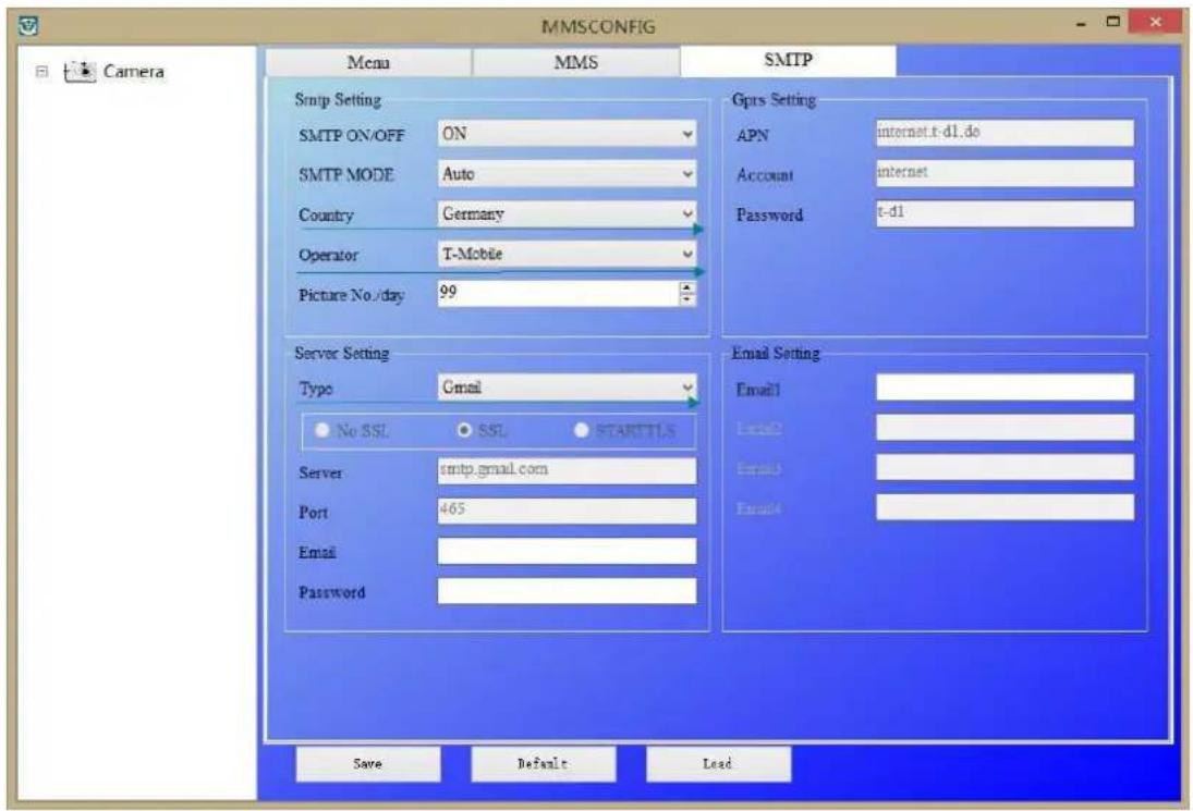 BRAUN BLACK300phone - Adjust SMTP Setting - 1