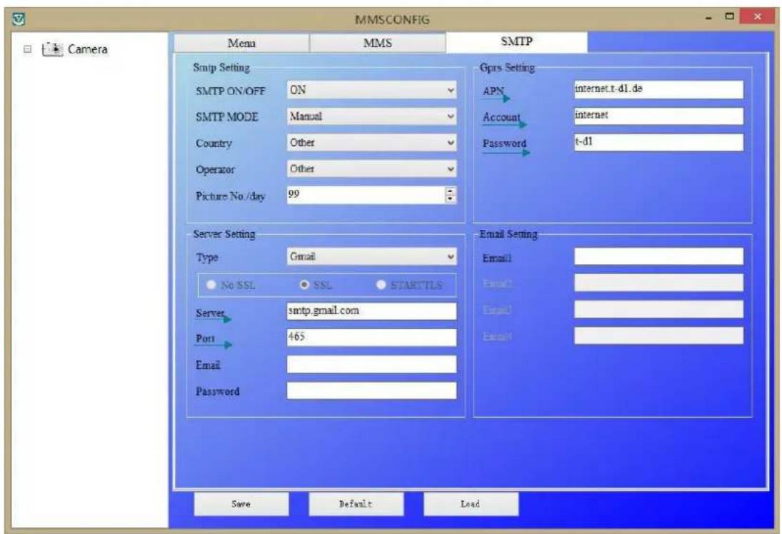 BRAUN BLACK300phone - SMTP einstellen - 2