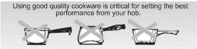 HOOVER HVEF742 - HOB COOKWARE ADVICE - 1